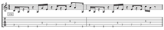 Paul Gilbert on playing rhythmically Lick 3: This riff is technically more difficult, so it might be wise to focus on one part to make sure your picking is correct (aim for alternate picking). Again notice how Paul visualises the riff being played as a drum solo, which inspires and helps him remember ideas.
